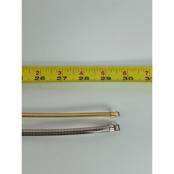 Vintage Belt Bundle Sz XS/S Stretchy Snake Belts Lot of Silver Tone Gold Leaf - Picture 5 of 8